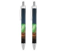 ERSTSNCK Starry Tent Black Ballpoint Pens Fine Point (0.5mm) Black Ink Pen Retractable Ball Point Pens with Comfortable Full Grip for Journaling, And Office Writing Ideal 2 PCS