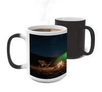 ERSTSNCK Starry Tent Color Changing Mug Heat Changing Coffee Mug Funny Magic Cup Heat Sensitive Travel Mugs Novelty Coffee Cups Personalized Customized Gift for Men Women 11 Oz