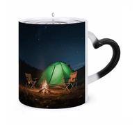 ERSTSNCK Starry Tent Color Changing Mug Heat Changing Coffee Mugs Funny Magic Cup Heat Sensitive Travel Mug Novelty Coffee Cups Personalized Customized Gift Idea for Men & Women 11 Oz
