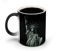 ERSTSNCK Statue of Liberty Pattern Color Changing Mug 11 Oz Heat Changing Coffee Mugs Funny Magic Cup Heat Sensitive Ceramics Mug Novelty Coffee Cups Personalized Customized Gift Idea for Men & Women