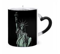 ERSTSNCK Statue of Liberty Pattern Color Changing Mug Heat Changing Coffee Mugs Funny Magic Cup Heat Sensitive Travel Mug Novelty Coffee Cups Personalized Customized Gift Idea for Men & Women 11 Oz