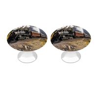 ERSTSNCK Steam Locomotive Train Cabinet Knobs 2-Pack Silver Stainless Steel Drawer Pulls with Screws Elegant Hardware for Dressers Kitchen Cabinets & Desks