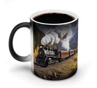 ERSTSNCK Steam Locomotive Train Color Changing Mug 11 Oz Heat Changing Coffee Mugs Funny Magic Cup Heat Sensitive Ceramics Mug Novelty Coffee Cups Personalized Customized Gift Idea for Men & Women
