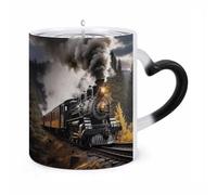 ERSTSNCK Steam Train Color Changing Mug Heat Changing Coffee Mugs Funny Magic Cup Heat Sensitive Travel Mug Novelty Coffee Cups Personalized Customized Gift Idea for Men & Women 11 Oz