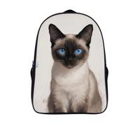 ERSTSNCK Steam Train Laptop Backpack for Travel Work, 16In Cute Bookbag, Computer Backpack, Casual Daypack, Siamese Cat Art, 40x28x16cm
