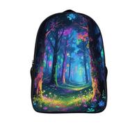 ERSTSNCK Steam Train Laptop Backpack for Travel Work, 16In Cute Bookbag, Computer Backpack, Casual Daypack, Fluorescent Forest, 40x28x16cm