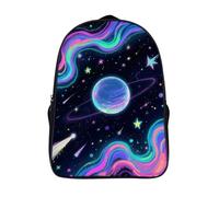 ERSTSNCK Steam Train Laptop Backpack for Travel Work, 16In Cute Bookbag, Computer Backpack, Casual Daypack, Starry Cosmos, 40x28x16cm