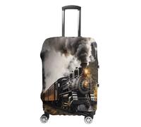 ERSTSNCK Steam Train Luggage Suitcase Covers Elastic Washable Cute Luggage Protector Travel Suitcase Protective Cover For Adult (Fit 19-32 Inch Luggages), white, Small, Steam Train