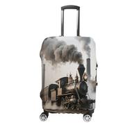 ERSTSNCK Steam Train Luggage Suitcase Covers Elastic Washable Cute Luggage Protector Travel Suitcase Protective Cover For Adult (Fit 19-32 Inch Luggages) X-Large, white, S, Steam Train