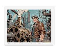 ERSTSNCK Steampunk Factory Paint by Numbers for Adults Beginner 30x40cm DIY Painting Kit with HD Canvas & Acrylic Paints, Complete Crafts Set for Home Decor, Gifts, Stress Relief