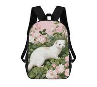 ERSTSNCK Stoat in Pink Rosebush Laptop Backpack for Travel Work Cute Bookbag Computer Backpack Casual Daypack