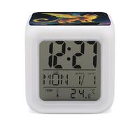 ERSTSNCK Strange Creature Night Light Alarm Clock LED Display Alarms for Bedroom Smart Digital Alarm Clock Wtih 7 Colorful Ambient Lights Sleep Timer for Heavy Sleepers Simple Operation