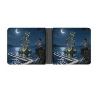 ERSTSNCK String Vine Moon Wallet for Men Bifold Rfid Blocking Slim Money Clip Front Pocket Wallet Card Holder