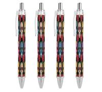 ERSTSNCK Sugar Skulls Black Ballpoint Pens Fine Point (0.5mm) Black Ink Pen Retractable Ball Point Pens with Comfortable Full Grip for Journaling, And Office Writing Ideal 4 PCS