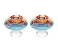 ERSTSNCK Summer Cartoon Crab Cabinet Knobs, 2-Pack Silver Stainless Steel Drawer Pulls with Screws, Elegant Hardware for Dressers, Kitchen,Cabinets & Desks