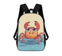 ERSTSNCK Summer Cartoon Crab Laptop Backpack for Travel Work Cute Bookbag Computer Backpack Casual Daypack