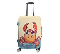ERSTSNCK Summer Cartoon Crab Luggage Suitcase Covers Elastic Washable Cute Luggage Protector Travel Suitcase Protective Cover For Adult (Fit 19-32 Inch Luggages) X-Large, white, L, Summer Cartoon Crab