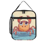 ERSTSNCK Summer Cartoon Crab Lunch Bag for Adults Reusable Insulated Lunchbox Leakproof Small Lunch Box Tote for Men & Women Portable Food Cooler Bag for Work, Office, Picnics