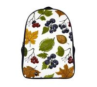 ERSTSNCK Sun And Moon Laptop Backpack for Travel Work, 16In Cute Bookbag, Computer Backpack, Casual Daypack, Leaves and Berries, 40x28x16cm