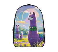 ERSTSNCK Sun And Moon Laptop Backpack for Travel Work, 16In Cute Bookbag, Computer Backpack, Casual Daypack, Love Alpaca Purple, 40x28x16cm