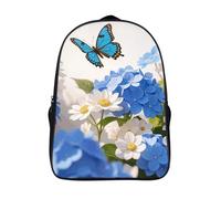 ERSTSNCK Sun And Moon Laptop Backpack for Travel Work, 16In Cute Bookbag, Computer Backpack, Casual Daypack, Hydrangeas Daisies Butterflies, 40x28x16cm