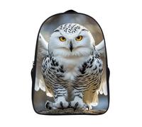 ERSTSNCK Sun And Moon Laptop Backpack for Travel Work, 16In Cute Bookbag, Computer Backpack, Casual Daypack, Snow Owl, 40x28x16cm