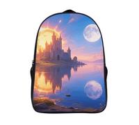 ERSTSNCK Sun And Moon Laptop Backpack for Travel Work, 16In Cute Bookbag, Computer Backpack, Casual Daypack, Sun and Moon, 40x28x16cm