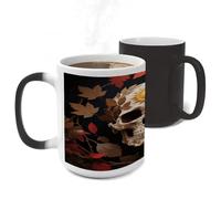 ERSTSNCK Sun Skull Decorated Color Changing Mug Heat Changing Coffee Mug Funny Magic Cup Heat Sensitive Travel Mugs Novelty Coffee Cups Personalized Customized Gift for Men Women 11 Oz