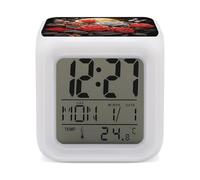 ERSTSNCK Sun-Soaked Colors Night Light Alarm Clock LED Display Alarms for Bedroom Smart Digital Alarm Clock Wtih 7 Colorful Ambient Lights Sleep Timer for Heavy Sleepers Simple Operation