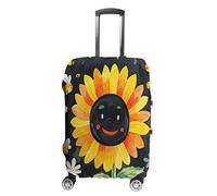 ERSTSNCK Sunflower Bee Summer Luggage Suitcase Covers Elastic Washable Cute Luggage Protector Travel Suitcase Protective Cover For Adult (Fit 19-32 Inch Luggages) X-Large, white, M, Sunflower Bee