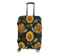 ERSTSNCK Sunflower Luggage Suitcase Covers Elastic Washable Cute Luggage Protector Travel Suitcase Protective Cover For Adult (Fit 19-32 Inch Luggages) X-Large, white, L, Sunflower