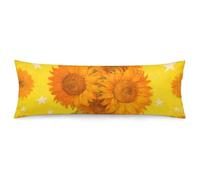 ERSTSNCK Sunflower Star Pattern Body Pillow Pillowcase 20"x54" Lumbar Throw Pillow Covers with Hidden Zipper Breathable & Cozy Full Long Bodypillow Case Cover for Sleeping Bedroom Couch Sofa Decor