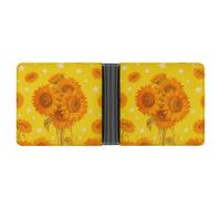 ERSTSNCK Sunflower Star Pattern Wallet for Men Bifold Rfid Blocking Slim Money Clip Front Pocket Wallet Card Holder