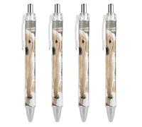 ERSTSNCK Sunny Windowsill Dog Black Ballpoint Pens Fine Point (0.5mm) Black Ink Pen Retractable Ball Point Pens with Comfortable Full Grip for Journaling, And Office Writing Ideal 4 PCS