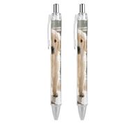 ERSTSNCK Sunny Windowsill Dog Black Ballpoint Pens Fine Point (0.5mm) Black Ink Pen Retractable Ball Point Pens with Comfortable Full Grip for Journaling, And Office Writing Ideal 2 PCS