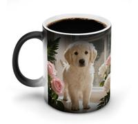 ERSTSNCK Sunny Windowsill Dog Color Changing Mug 11 Oz Heat Changing Coffee Mugs Funny Magic Cup Heat Sensitive Ceramics Mug Novelty Coffee Cups Personalized Customized Gift Idea for Men & Women