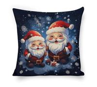 ERSTSNCK Super Cute Santa Claus Pillow Covers 18"x18" Linen Throw Pillow Covers - Double Sided Decorative Square Cushion Cases for Sofa, Bed, Chair (No Insert Included)