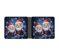 ERSTSNCK Super Cute Santa Claus Wallet for Men Bifold Rfid Blocking Slim Money Clip Front Pocket Wallet Card Holder