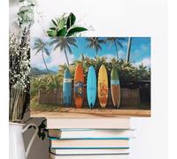 ERSTSNCK Surf's Up Surfboard Wall Decor For Living Room Large Canvas Wall Art For Bedroom Modern Office Pictures Wall Artwork Landscape Paintings Canvas Art Prints Home Decorations 24x16inch(60x40cm)