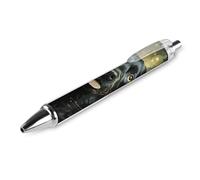 ERSTSNCK Surrounded by Green Splash Circle Black Ballpoint Pens Fine Point (0.5mm) Black Ink Pen Retractable Ball Point Pens with Comfortable Full Grip for Journaling, And Office Writing Ideal 1 PCS
