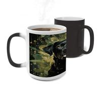 ERSTSNCK Surrounded by Green Splash Circle Color Changing Mug Heat Changing Coffee Mug Funny Magic Cup Heat Sensitive Travel Mugs Novelty Coffee Cups Personalized Customized Gift for Men Women 11 Oz