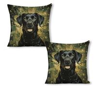 ERSTSNCK Surrounded by Green Splash Circle Pillow Covers 18"x18"（2pcs） Linen Throw Pillow Covers - Double Sided Decorative Square Cushion Cases for Sofa, Bed, Chair (No Insert Included)