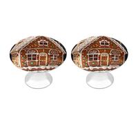 ERSTSNCK Sweet Gingerbread House Cabinet Knobs 2-Pack Silver Stainless Steel Drawer Pulls with Screws Elegant Hardware for Dressers Kitchen Cabinets & Desks