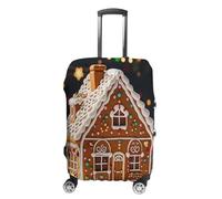 ERSTSNCK Sweet Gingerbread House Luggage Suitcase Covers Elastic Washable Cute Luggage Protector Travel Suitcase Protective Cover For Adult (Fit 19-32 Inch Luggages), white, M, Sweet Gingerbread House