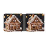 ERSTSNCK Sweet Gingerbread House Wallet for Men Bifold Rfid Blocking Slim Money Clip Front Pocket Wallet Card Holder