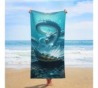 ERSTSNCK The Dragon King Beach Towel Oversized 31" X 63" Absorbent Towels Quick Dry Pool Towel Lightweight Bath Towels Sandproof Beach Blanket for Gym Swimming Sports Travel Gifts