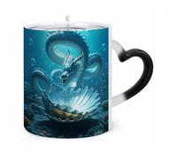 ERSTSNCK The Dragon King Color Changing Mug Heat Changing Coffee Mugs Funny Magic Cup Heat Sensitive Travel Mug Novelty Coffee Cups Personalized Customized Gift Idea for Men & Women 11 Oz