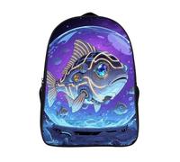 ERSTSNCK The Dragon King Laptop Backpack for Travel Work, 16In Cute Bookbag, Computer Backpack, Casual Daypack, Fish, 40x28x16cm