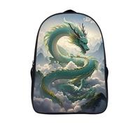 ERSTSNCK The Dragon King Laptop Backpack for Travel Work, 16In Cute Bookbag, Computer Backpack, Casual Daypack, Qinglong, 40x28x16cm