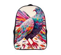 ERSTSNCK The Dragon King Laptop Backpack for Travel Work, 16In Cute Bookbag, Computer Backpack, Casual Daypack, Colorful Pigeon, 40x28x16cm
